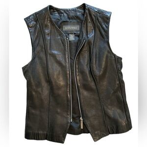 BANANA REPUBLIC | Genuine Black Leather Vintage Vest